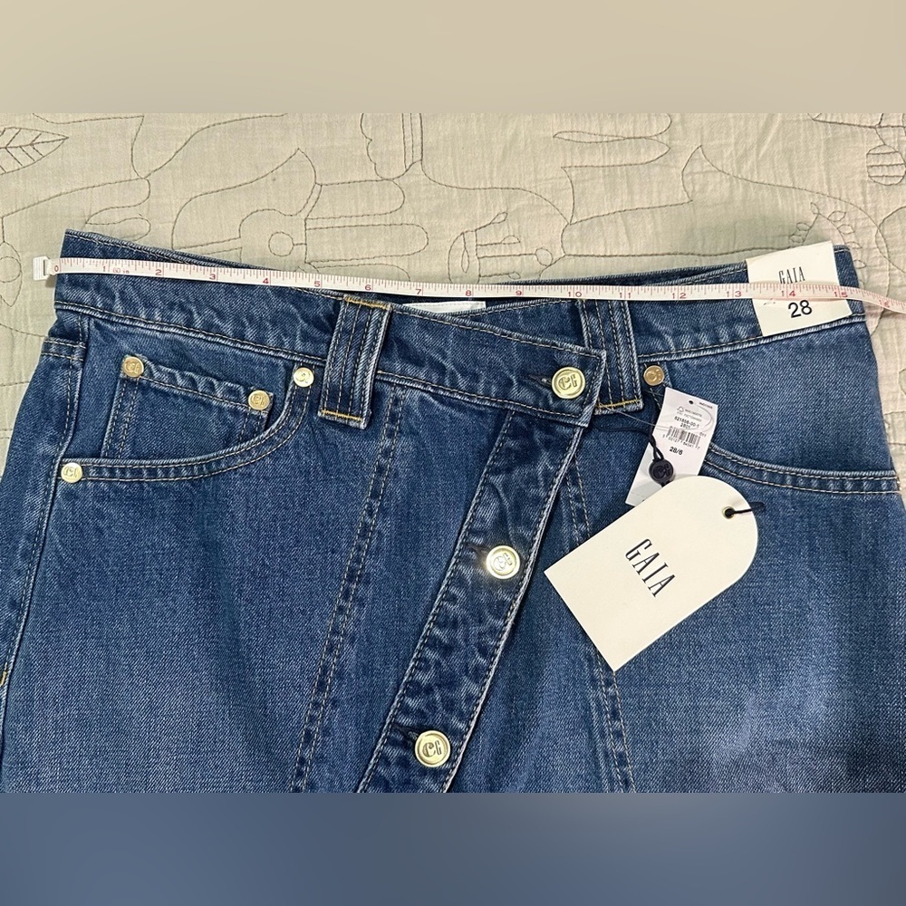 Cult Gaia x Gap Asymmetrical Denim Maxi Skirt NWT 28/6 - Picture 3 of 9